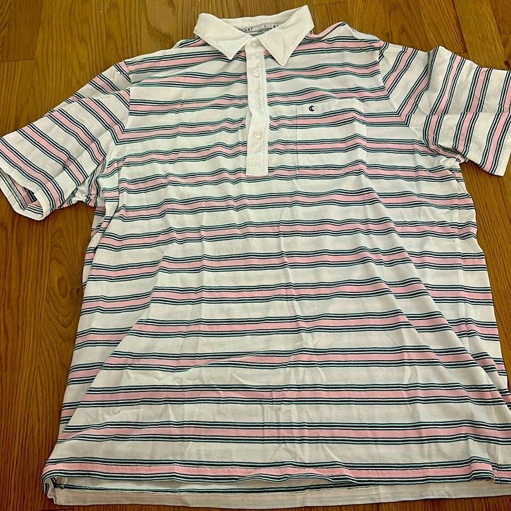 Criquet men’s striped polo. Size large